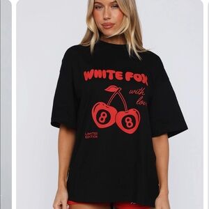 White fox oversized tee